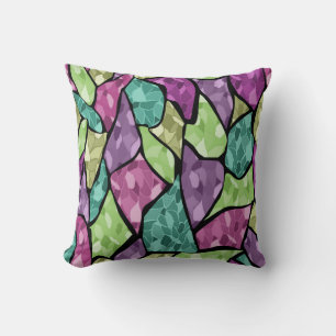 Seamless tile mosaic kaleidoscope abstract modern cushion