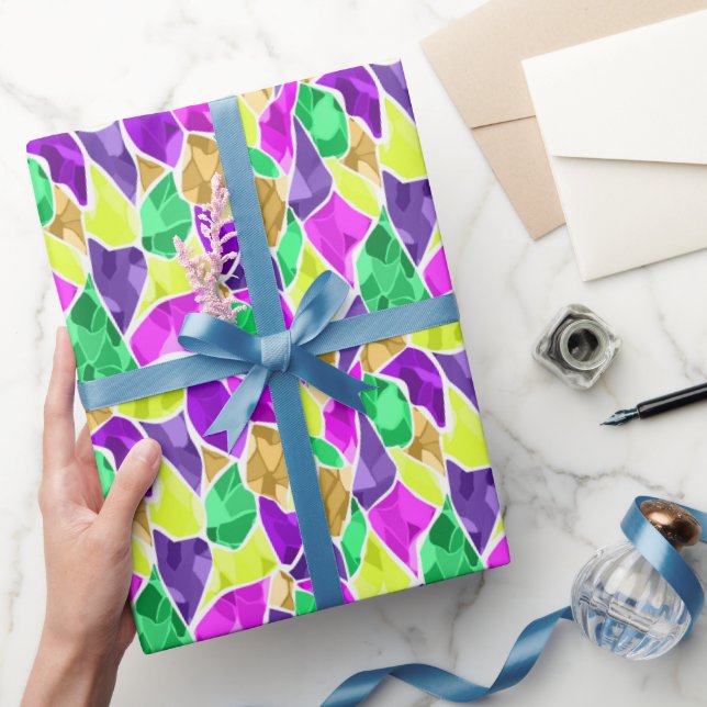 Seamless tile mosaic kaleidoscope abstract modern wrapping paper (Gifting)