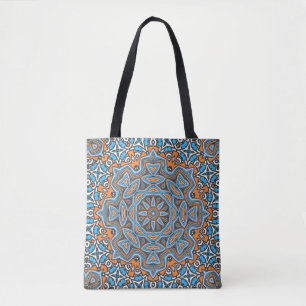 Seamless tile ornamental abstract pattern tile mos tote bag