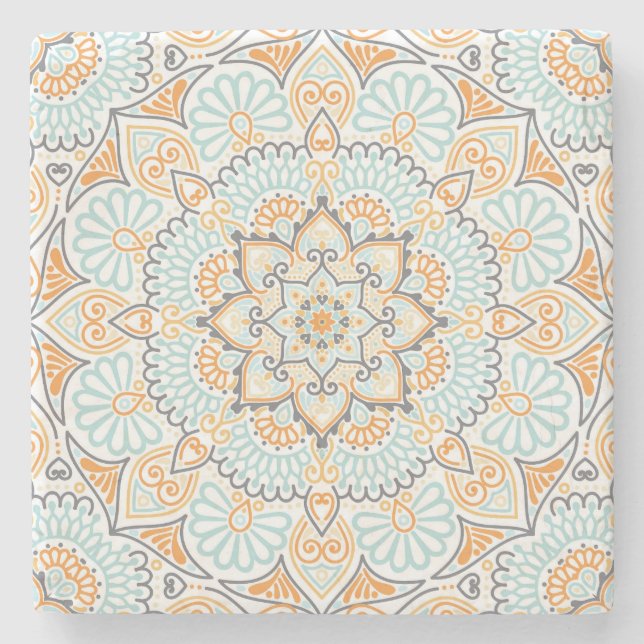 Seamless tile pattern: decorative, versatile desig stone coaster (Front)