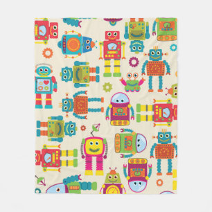 Seamless Tileable Background Pattern with Cute Rob Fleece Blanket