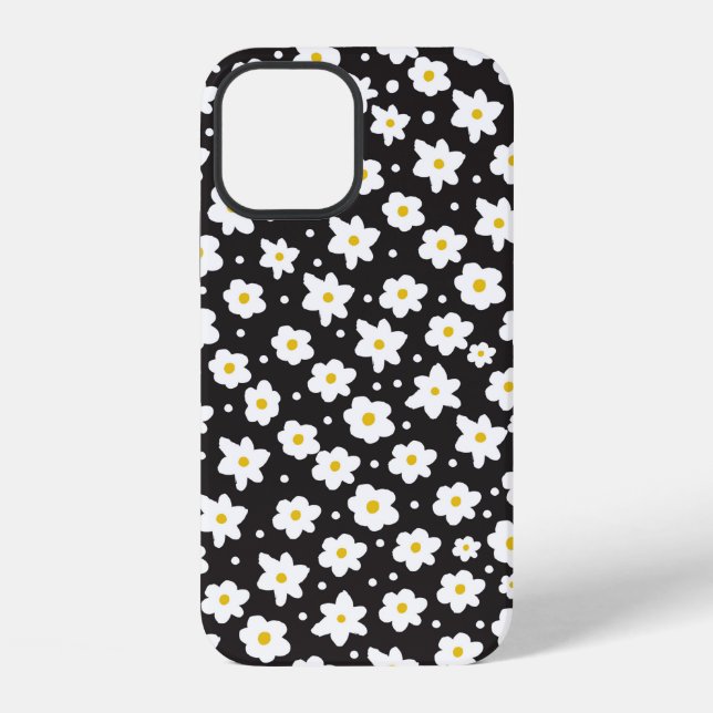 Seamless tiny daisy vintage pattern background iPhone case (Back)