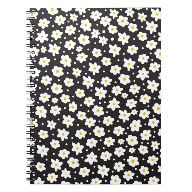Seamless tiny daisy vintage pattern background notebook (Front)