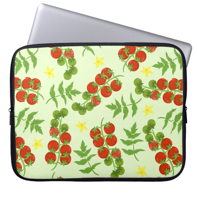 Seamless tomato pattern. Vegetable print. Vintage  Laptop Sleeve (Front)