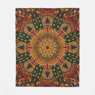Seamless tracery tile mehndi design. Ethnic orname Fleece Blanket