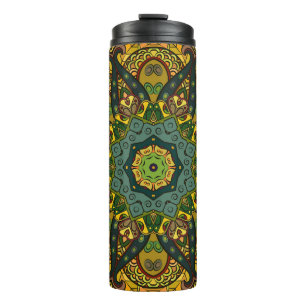 Seamless tracery tile mehndi design. Ethnic orname Thermal Tumbler