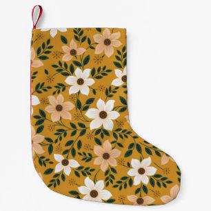 seamless traditional flower pattern on muster small christmas stocking