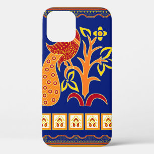 Seamless traditional indian border with peacock iPhone 12 case