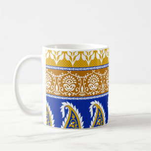 Seamless traditional indian paisley border coffee mug