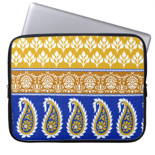 Seamless traditional indian paisley border laptop sleeve