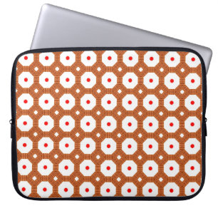 Seamless Traditional Moroccan brown, white and red Laptop Sleeve