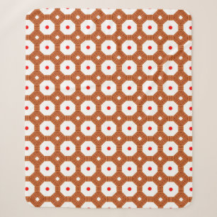 Seamless Traditional Moroccan brown, white and red Sherpa Blanket