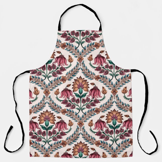 Seamless Traditional Mughalart,pattern,floral,flow Apron (Front)