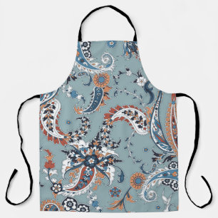 Seamless trendy background with paisley in Indian Apron