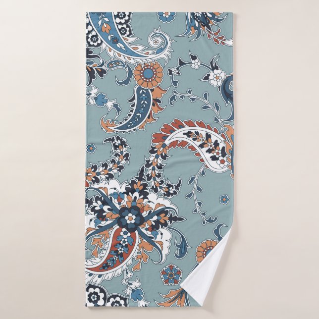 Seamless trendy background with paisley in Indian  Bath Towel (Bath Towel)