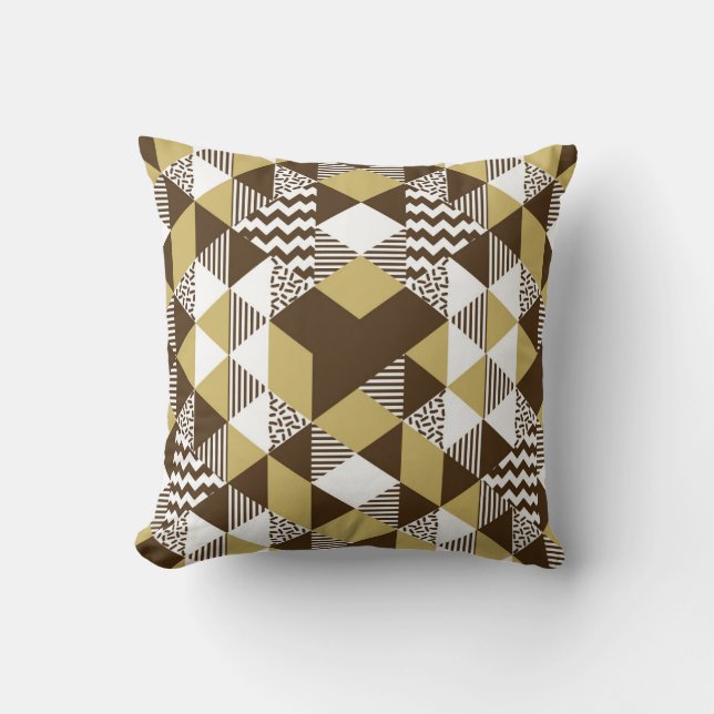 Seamless triangle: geometric gold fashion. cushion (Front)