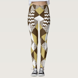 Seamless triangle: geometric gold fashion. leggings