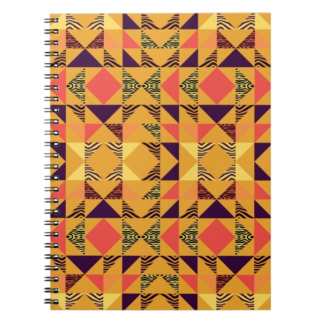 Seamless triangle pattern abstract background with notebook (Front)