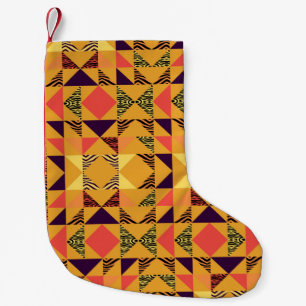 Seamless triangle pattern abstract background with small christmas stocking