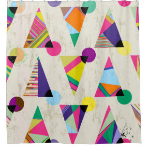 seamless triangle pattern background, hipster retr shower curtain
