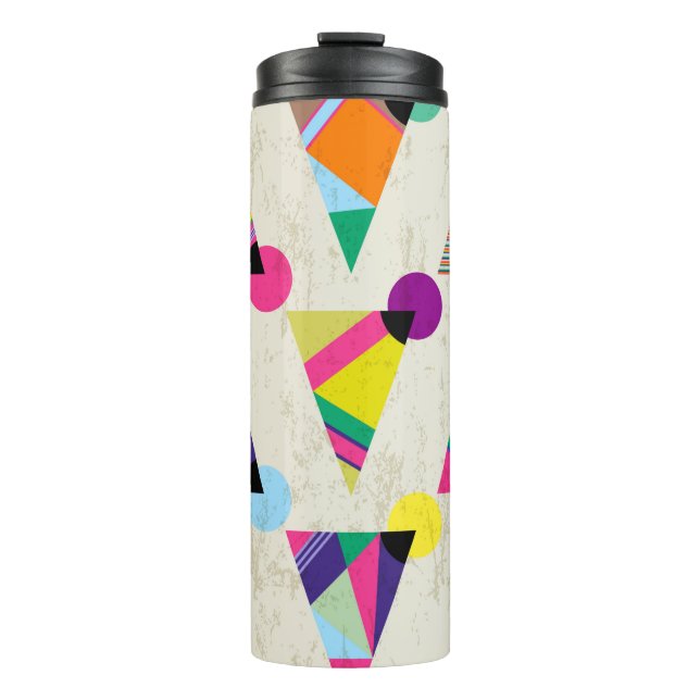 seamless triangle pattern background, hipster retr thermal tumbler (Front)