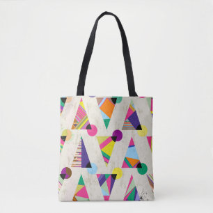 seamless triangle pattern background, hipster retr tote bag