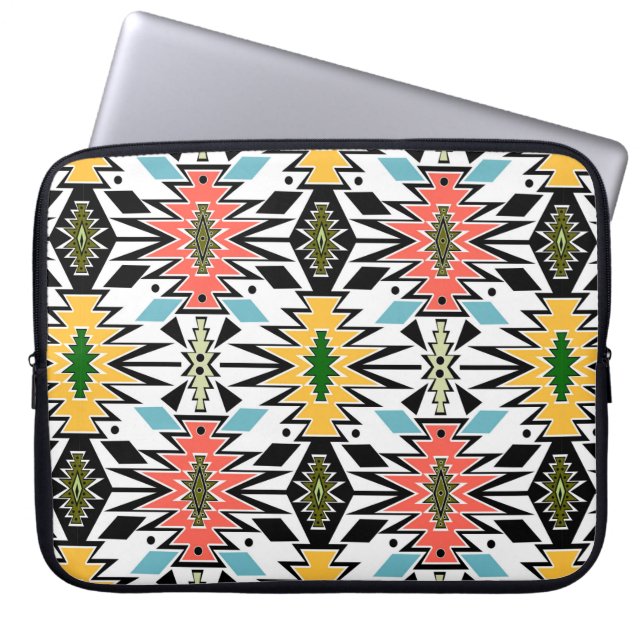 Seamless tribal african ornamental pattern backgro laptop sleeve (Front)