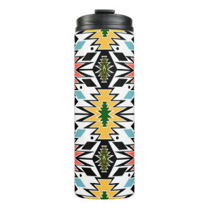 Seamless tribal african ornamental pattern backgro thermal tumbler