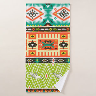 Seamless tribal pattern with geometric elements an bath towel
