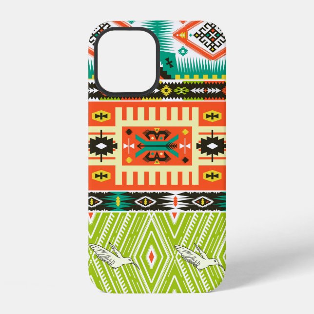 Seamless tribal pattern with geometric elements an iPhone case (Back)