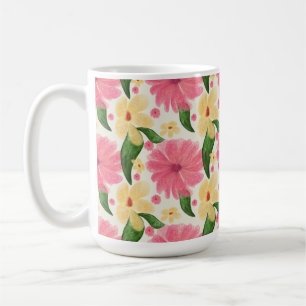 Seamless tropical floral pattern  coffee mug