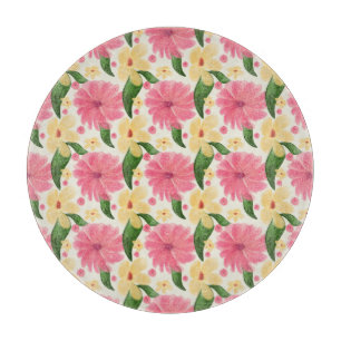 Seamless tropical floral pattern  cutting board