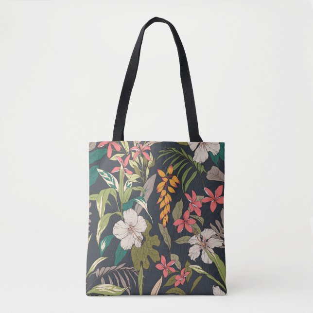 Seamless tropical flower pattern background tote bag (Front)