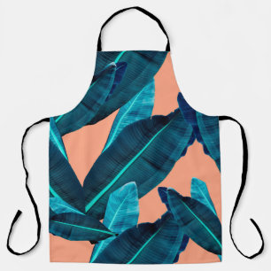 Seamless tropical flower, plant and leaf pattern b apron