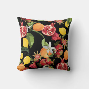 Seamless Tropical Fruits Pattern. Exotic Backgroun Cushion