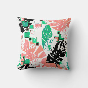 Seamless tropical jungle abstract modern leaves pa cushion