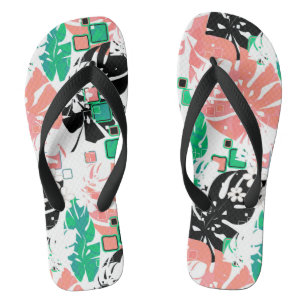 Seamless tropical jungle abstract modern leaves pa thongs