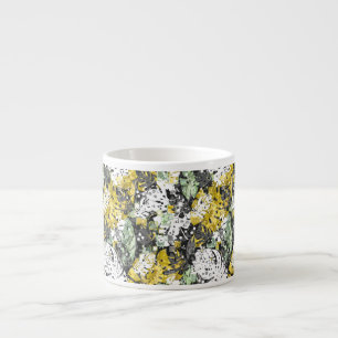 Seamless tropical jungle exotic leaves abstract bl espresso cup