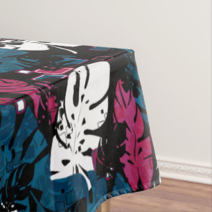 Seamless tropical jungle leaves monstera palm patt tablecloth