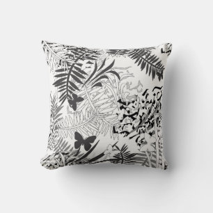 Seamless tropical jungle palm tropic leaves butter cushion