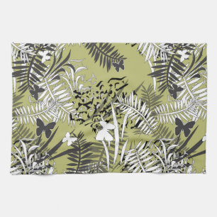 Seamless tropical jungle palm tropic leaves butter tea towel
