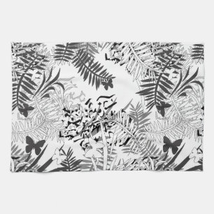 Seamless tropical jungle palm tropical leaves butt tea towel