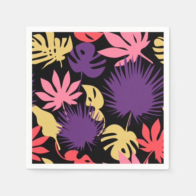Seamless tropical leaves pattern napkin (Front)