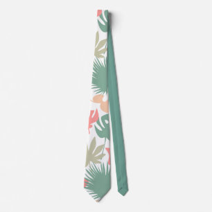 Seamless tropical leaves pattern tie