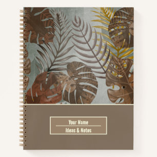 Seamless tropical Palm Leaves Pattern Notebook
