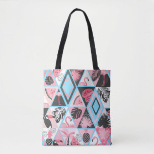 Seamless tropical pattern in patchwork style. Vint Tote Bag