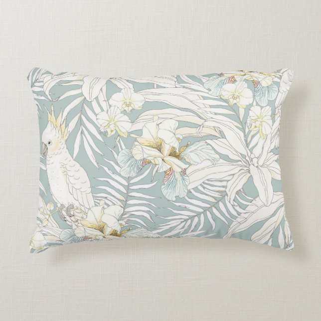 Seamless tropical pattern with flowers Orchid,  Fl Decorative Cushion (Front)