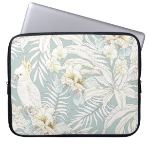 Seamless tropical pattern with flowers Orchid, Fl Laptop Sleeve