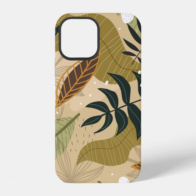 Seamless tropical pattern with plants, leaves, dec iPhone case (Back)