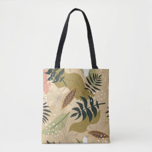Seamless tropical pattern with plants, leaves, dec tote bag